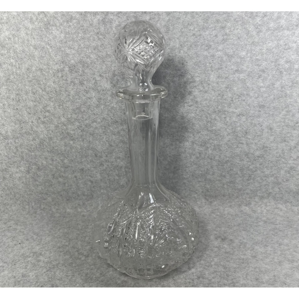 Vintage Imperial Glass Decanter Daisy and Button 505 Bellaire 197 Stopper Clear